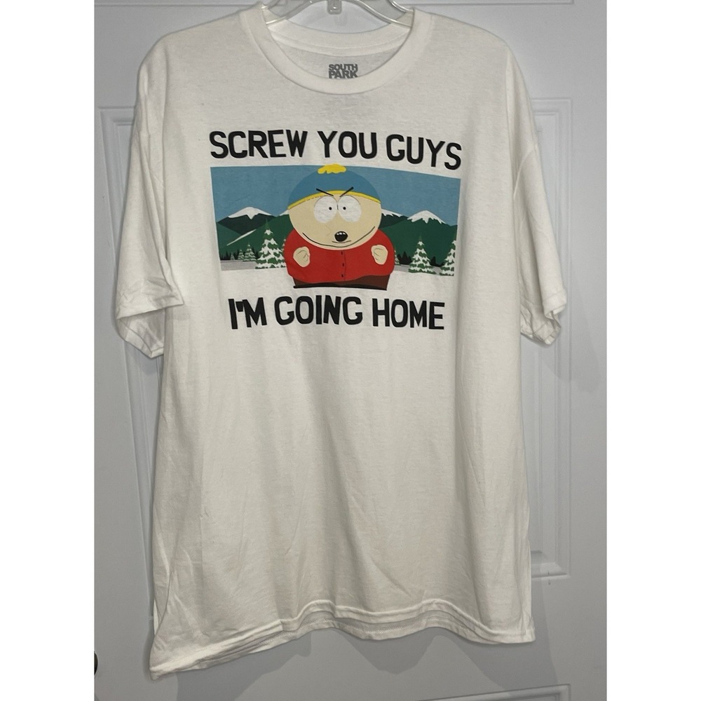 South Park Men's XL Cartman "Screw You Guys I'm Going Home" Graphic T-Shirt